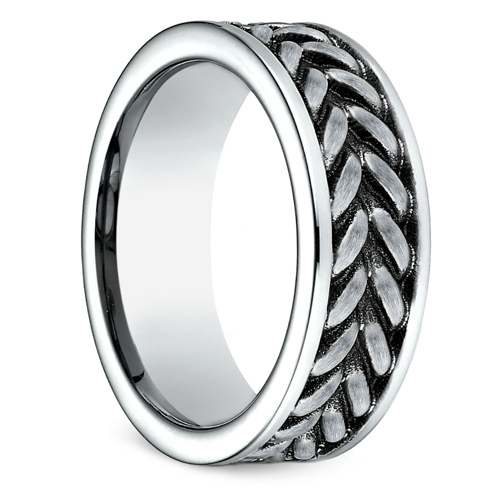 Cobalt Mens Wedding Ring With Zipper Pattern | 02