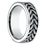 Cobalt Mens Wedding Ring With Zipper Pattern | Thumbnail 02