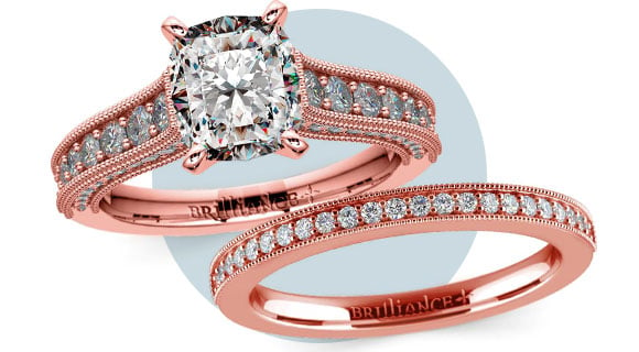 Cushion Cut: Rose Gold Set