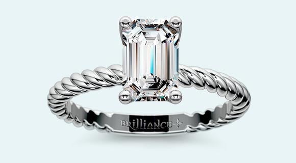 Twisted Rope Solitaire Engagement Ring