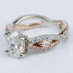 Two-Tone Custom Oval Engagement Ring with Pink Diamonds