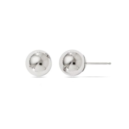 Ball Stud Earrings in White Gold (8 mm)