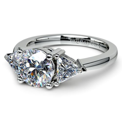 Trillion Diamond Engagement Ring in Platinum (3/4 ctw)