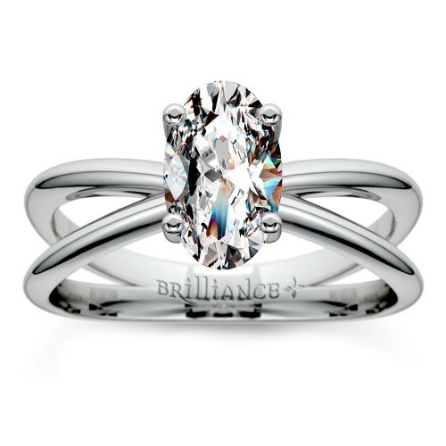 Palladium oval engagement rings