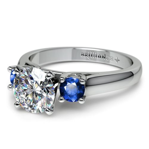 Palladium gemstone engagement rings