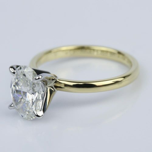 Comfort-Fit Solitaire 1.51 Carat Oval Diamond Engagement Ring