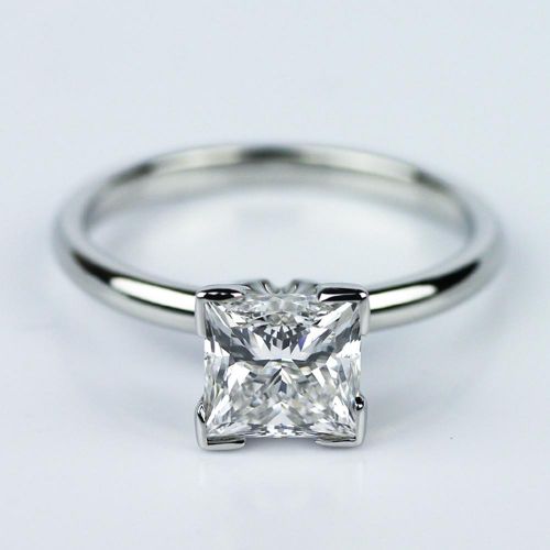 Princess Cut Diamond with Solitaire Setting in Platinum (1.60 ct.)
