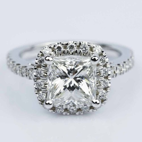 Square Halo Princess Diamond Engagement Ring (2.00 ct.)